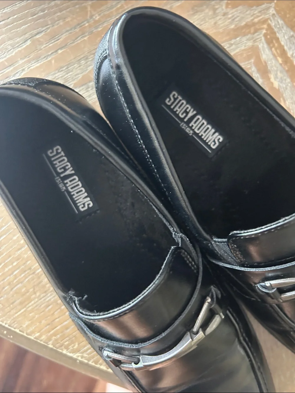 Stacy Adams Big Boys Faux Black Leather Bit Loafers Dress Shoes 3.5